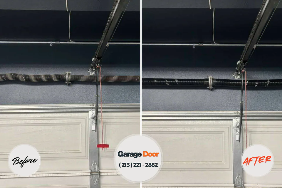 Before and after: garage door repair 34104